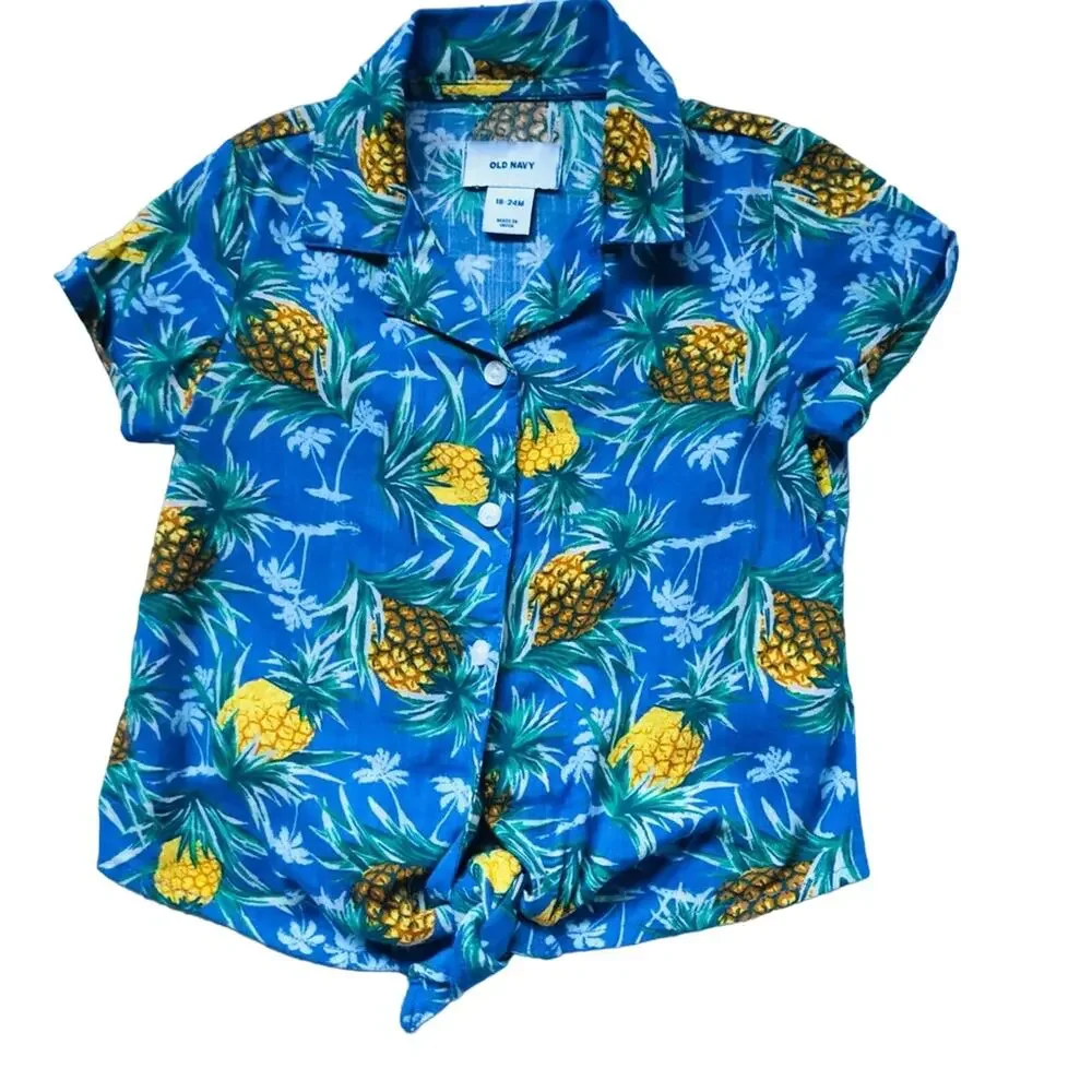 Old Navy Pineapple Print Blouse Sz 18-24M